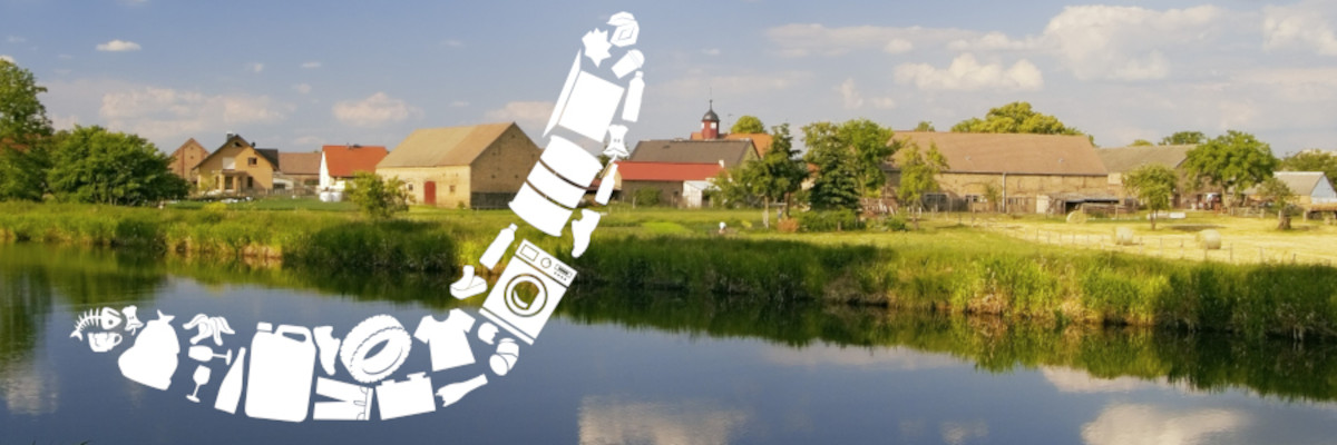 Montage Bild "Vosskanal bei Krewelin (Oberhavel)" mit eingefügtem Bumerang